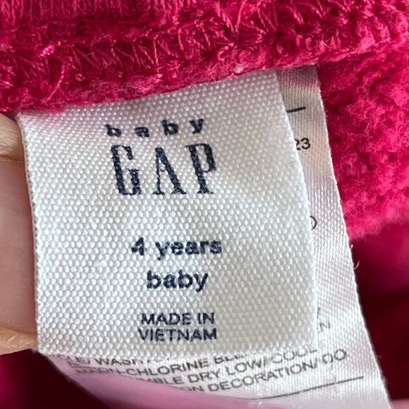 GAP Girl Pink Fleece Sweatshirt & Jogger Pants Set Sz 4 - Picture 6 of 8